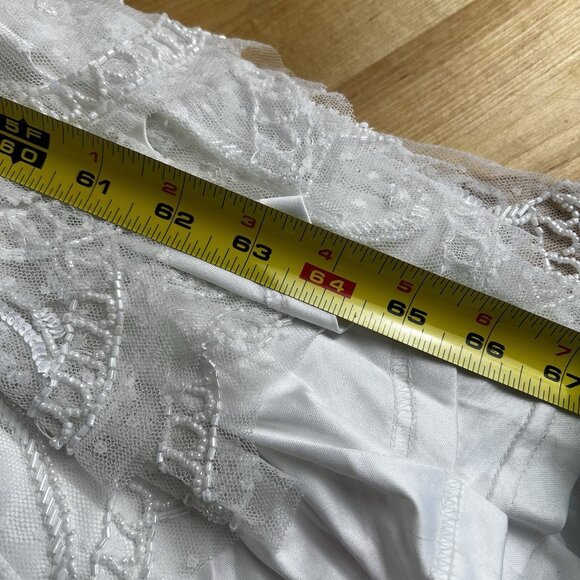 LULUS Wedding Dress Medium Passionate Romance White Beaded Sequin Mermaid Maxi - Picture 12 of 12